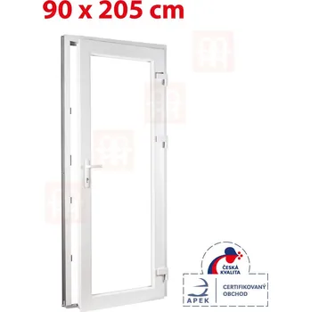 Interiérové dveře Trocal Plastové dveře 90x205 cm (900x2050mm) prosklené pravé bílé