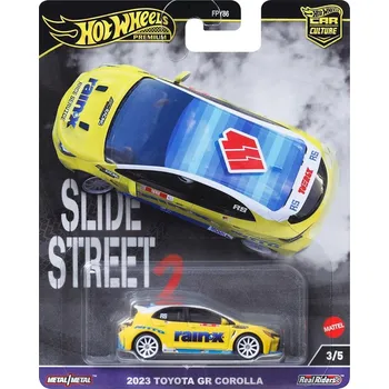 Hračka Hot Wheels Premium Car Culture Slide Street 2 sběratelské autíčko 2023 Toyota GR Corolla HKC82