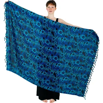 Šátek Sarong / pareo / plážový šátek Sibyl – modrý, Sittar.cz