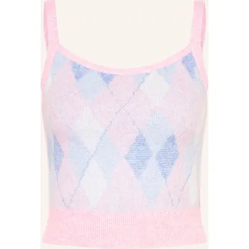 Tommy Jeans Dámský Pletený Cropped Top, růžová / tmavě modrá...