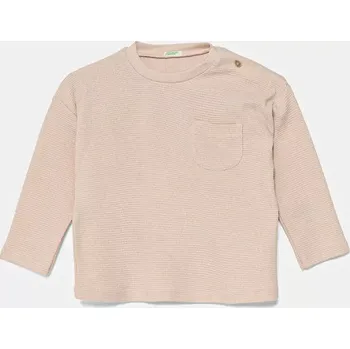 Chlapecké tričko Dětské bavlněné tričko s dlouhým rukávem United Colors of Benetton 3X3MA105Y.G.W.Seasonal růžová 39X, vel. 74
