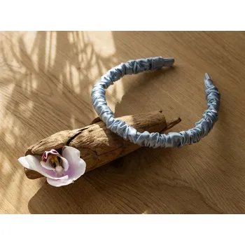 Čelenka Hedvábná čelenka do vlasů pevná, WHITE ORCHID Barva hedvábí: světle modrá