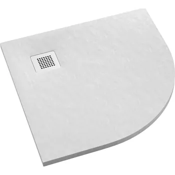 Sprchová vanička Schedpol Kalait White Stone půlkruhová sprchová vanička 90x90 cm bílá 3.3104/B/ST-M2