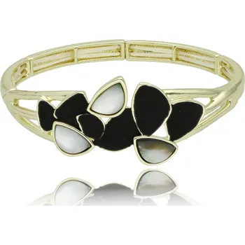 Náramek Yvon Náramek MEDEA - černobílá elegance s přírodní mušlí a smaltem