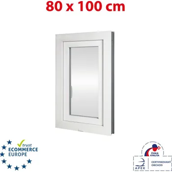 Okno Plastové okno 80x100 cm (800x1000mm) otevíravé i sklopné levé bílé Trocal