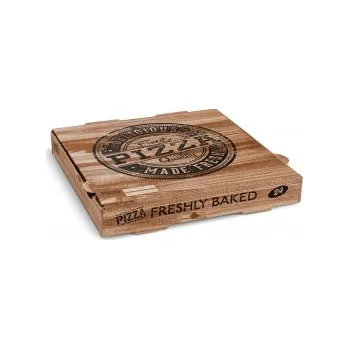 Jednorázové nádobí Krabice na pizzu z vlnité lepenky (PAP) 24 x 24 x 4 cm - KRAFT 71824