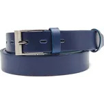 Modrý kožený opasek Nivasaža elegantní úzký ELG30 Celková délka: 105