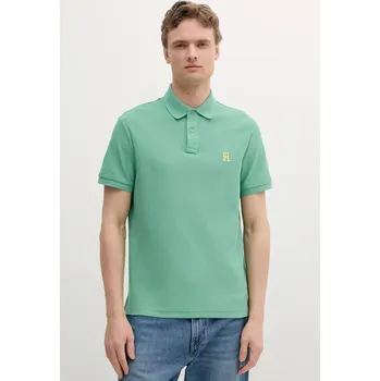 Pánské tričko Bavlněné polo tričko Tommy Hilfiger MW0MW33167 zelená 76X, vel. M