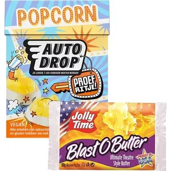 Autodrop bonbonky s příchutí popkornu 220 g + Jolly Time Butter popkorn s máslovou příchutí 100 g