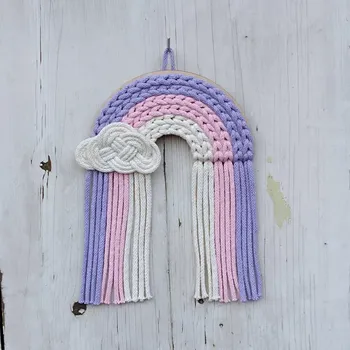 Duha s mráčkem v růžových tónech III. (závěsná dekorace)