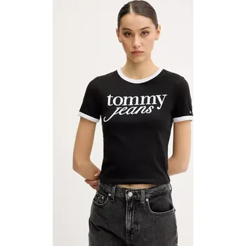 Dámské tričko Bavlněné tričko Tommy Jeans DW0DW20631 černá 99X, vel. M