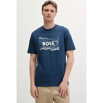 Bavlněné tričko BOSS Orange 50539186 námořnická modř 59X, vel. S