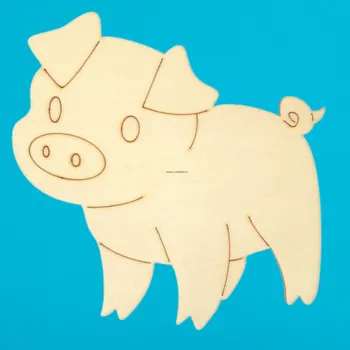 Dřevěná hračka Dřevěný výřez z překližky, PRASE, 14,5x14,1cm, 1ks