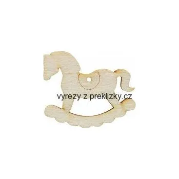 Dřevěná hračka Dřevěný výřez z překližky, HOUPACÍ KONÍK, větší, 11.5 x 9.5 cm, 1ks