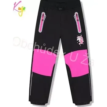 Dívčí kalhoty Dívčí softshellové kalhoty (bez fleesu) černé Kugo HK5651 (-rubová strana síťovina)