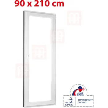 Interiérové dveře Plastové dveře 90x210 cm (900x2100mm) balkónové pravé bílé Trocal