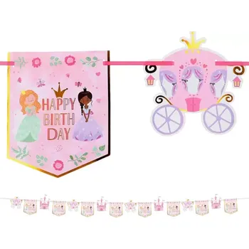 Vlaječková girlanda Princeznovský den 6m