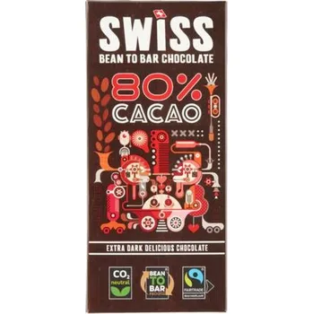 Čokoláda Swiss Bean To Bar Chocolate švýcarská hořká čokoláda 100 g