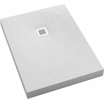 Sprchová vanička Schedpol New Horizons White Stone obdélníková sprchová vanička + mřížka 90x70 cm bílá 3.3333/B/ST-M2