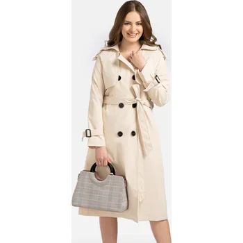 Dámský kabát Dámský elegantní dvoudílný béžový trenčkot MAE 230019 F - Beige Velikost: M