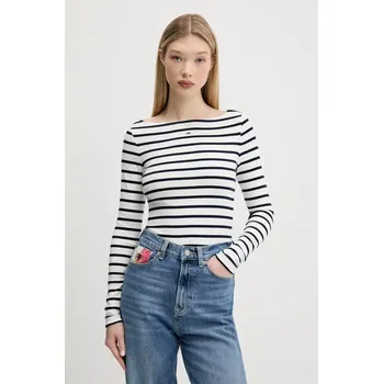 Pánské tričko Tričko s dlouhým rukávem Tommy Jeans DW0DW21350 bílá 00A, vel. XXS