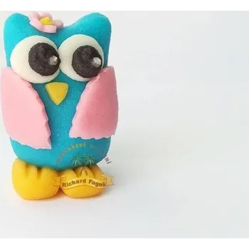 Figurka Figurka na dort sova modrá 30g z kokosové hmoty - Fagos