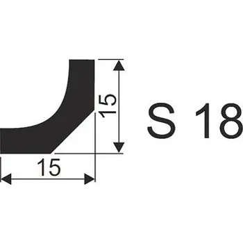Stropní lišta Stropní lišta S18 8 x 19 x 2000 mm borovice