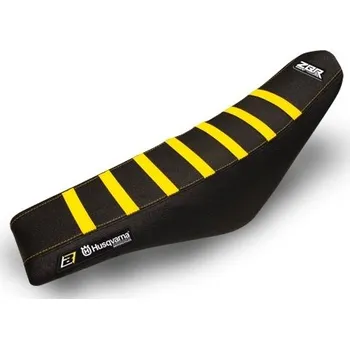 Moto sedlo BLACKBIRD potah sedla HUSQVARNA FC/TC 16-18, TE/FE 17-19 zebra barva černá žlutá (BLACKBIRD potah sedla HUSQVARNA FC/TC 16-18, TE/FE 17-19 zebra barva černá žlutá)