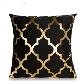 Povlak na polštářek Zlatý povlak na polštář se zlatým listem pro dekoraci domova | povlak polštář, dekorace - Černý diamant