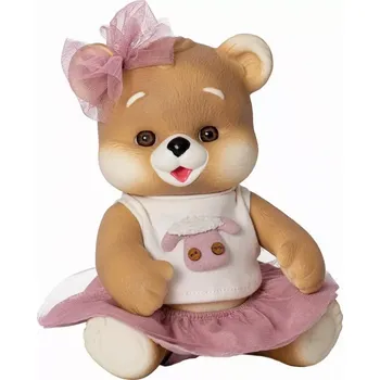 plyšák Hnědá medvědice v halence s ovečkou od RosaToys (OSO MARRON FALDA TUL ROSA)