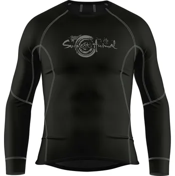 Pánské termoprádlo Pánské funkční triko dlouhý rukáv černá/šedá Bamboo Ultra - Šedá / M