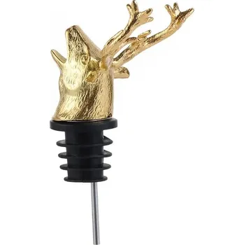 Elegantní jelení zátka na víno a šampaňské | zátka lahve, kuchyňský doplněk - zlatý typ 1