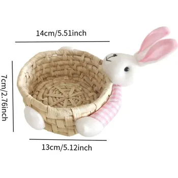 Velikonoční dekorace Mini velikonoční košík s motivem zajíčka | velikonoční dekorace, úložný košík - Styl 2-M