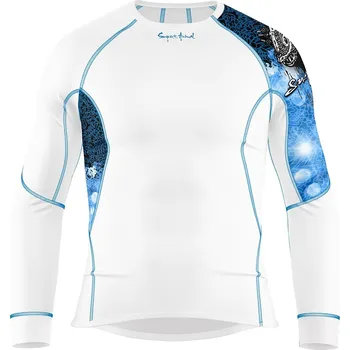 Pánské funkční triko dlouhý rukáv IGGY bílá Bamboo Ultra - Modrá / L