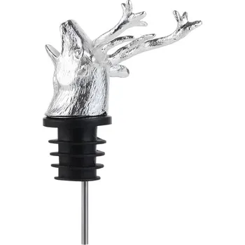 Elegantní jelení zátka na víno a šampaňské | zátka lahve, kuchyňský doplněk - stříbrný typ 1