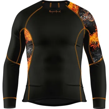 Pánské funkční triko dlouhý rukáv GHOSTRIDER černá Bamboo Ultra - Oranžová / M