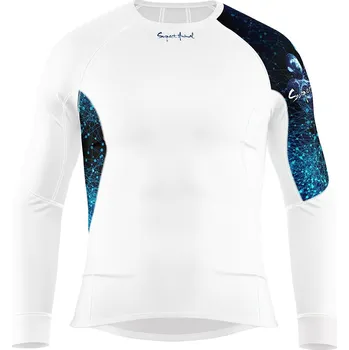 Pánské funkční triko dlouhý rukáv ARCHITECT bílá Bamboo Ultra - Modrá / M