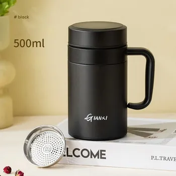 Termoska Termoska s uchem na čaj a kávu | kuchyňské doplňky - Černá 500ml