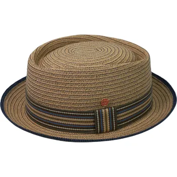 Klobouk Hnědý porkpie klobouk od Mayser Andy - vícebarevná stuha Velikost: 59 cm (L)