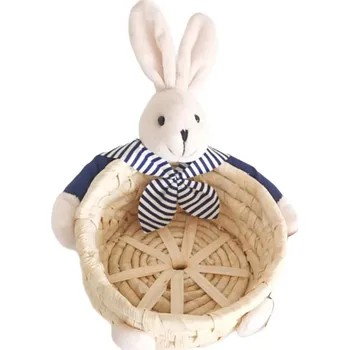 Velikonoční dekorace Mini velikonoční košík s motivem zajíčka | velikonoční dekorace, úložný košík - L