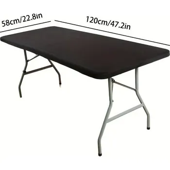 ubrus Venkovní skládací elastický ubrus na stůl | ubrus, potah na stůl - černý