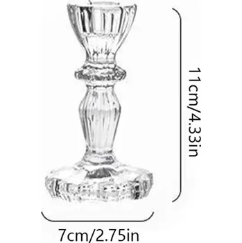 Svícen Retro skleněný svícen na svíčku | dekorace - C krátké nohy