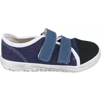 Dívčí tenisky Jonap barefoot plátěnky Airy tmavě modré - suché zipy 29