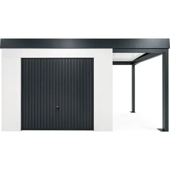 Zahradní domek GARDEON® Zahradní domek s garážovými vraty Hörmann a pravým přístřeškem 3 m x 2 m