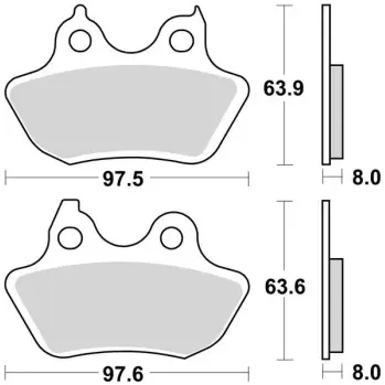 Brzda pro motocykl brzdové destičky, BRAKING (sintrovaná směs CM88) 2 ks v balení