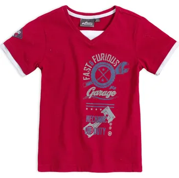 Chlapecké tričko Chlapecké tričko FAST&FURIOUS MECHANIC vínové Velikost: 152