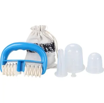 Masážní přístroj Sada silikonových baněk pro vakuovou masáž obličeje a těla | masážní sada, silikonové baňky - 5ks průhledné