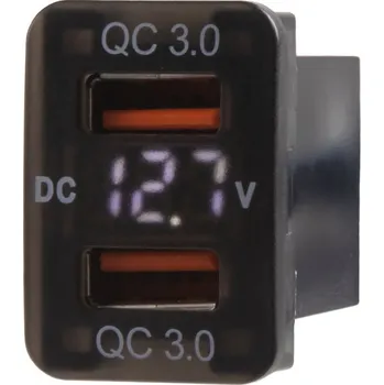 2x USB nabíječka QC3.0 s voltmetrem do Toyota