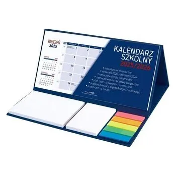 Kalendář Kalendarz 2025/26 szkolny z notesem granat