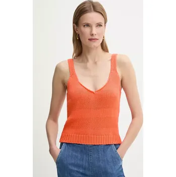 Bavlněný top United Colors of Benetton oranžová barva, 1898DH018 22X, vel. L
